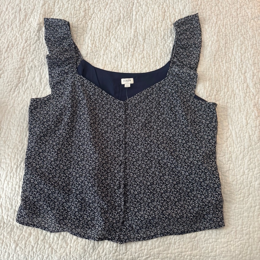 NWT J.Crew Factory Navy Floral Women's Top